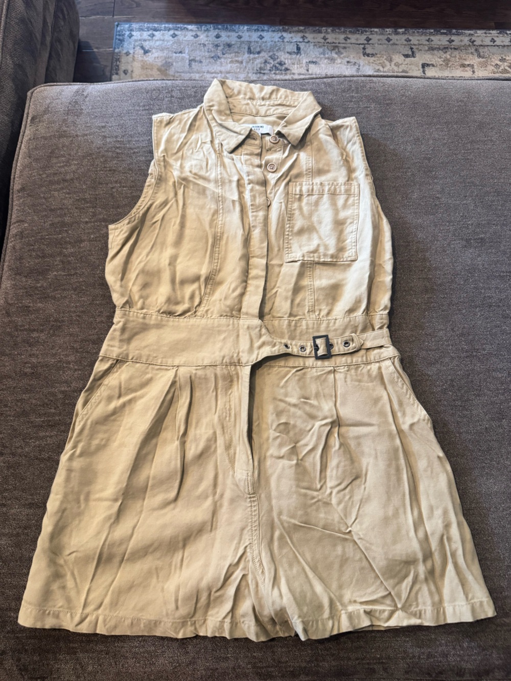 Jason Wu Khaki Button-Front Utility romper